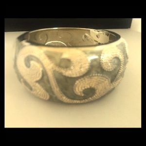 Silver Wave Design Bracelet